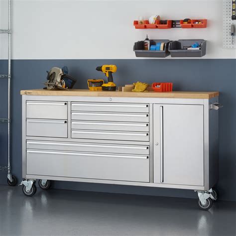 trinity stainless steel rolling workbench